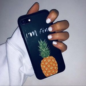 iPhone 7 black pineapple design phone case